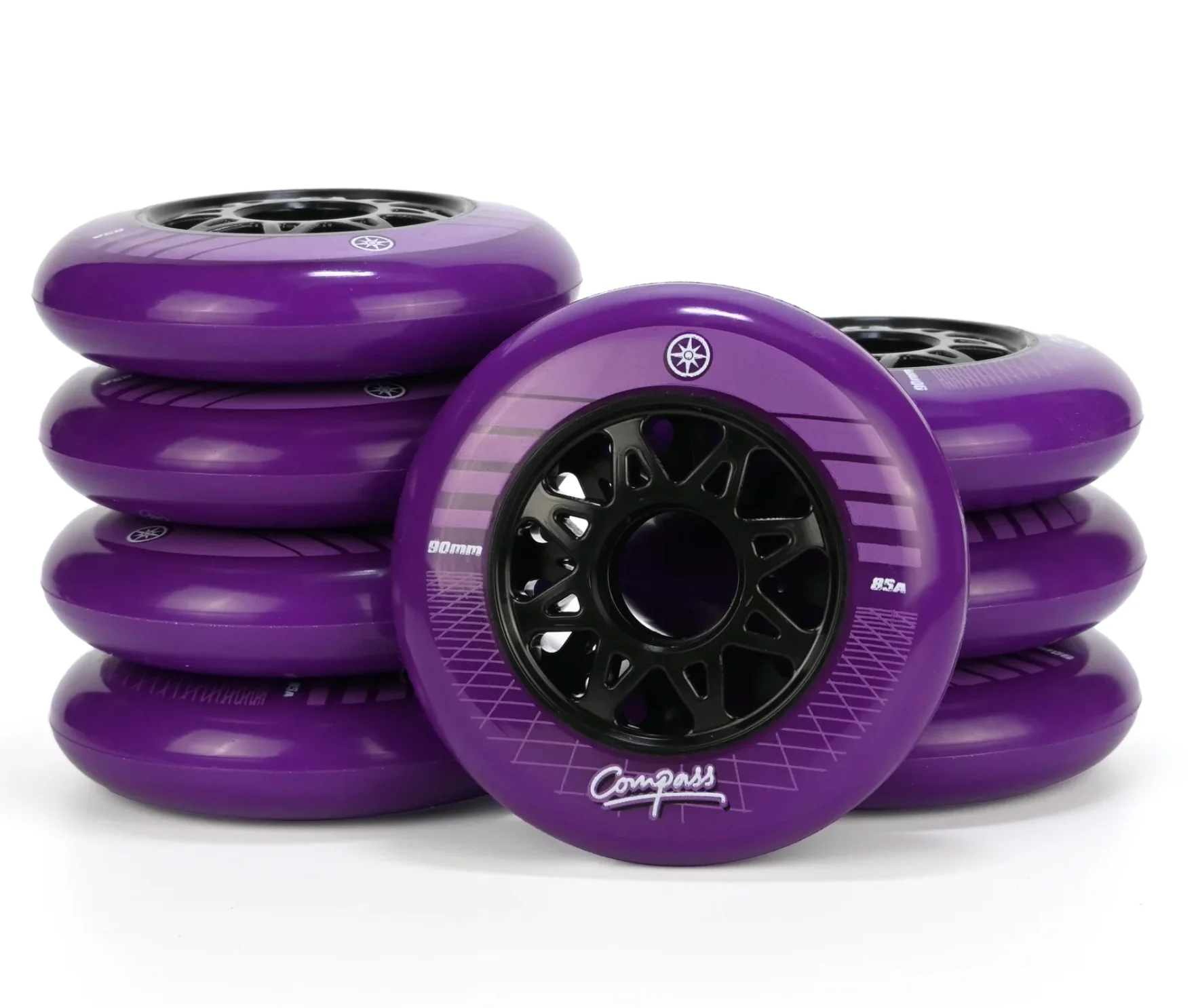 Compass 90mm Synthwave Purple inline skate wheel - Image 2