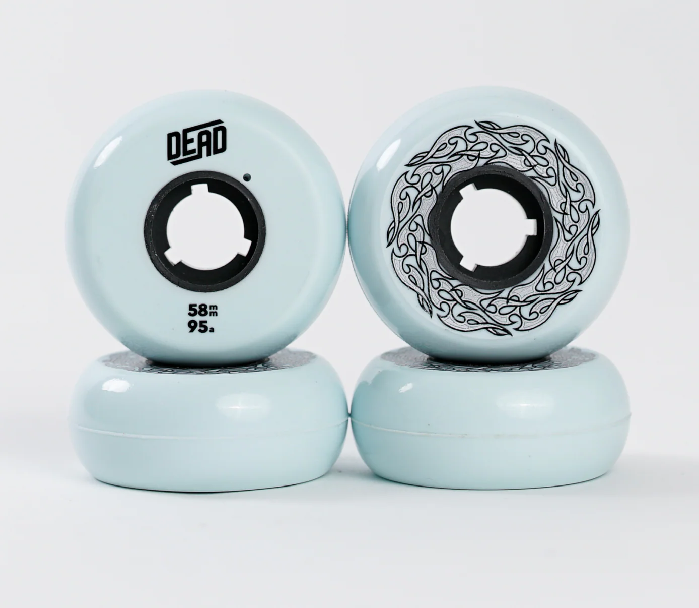 Dead 58mm Powder Blue inline skate wheel - Image 4