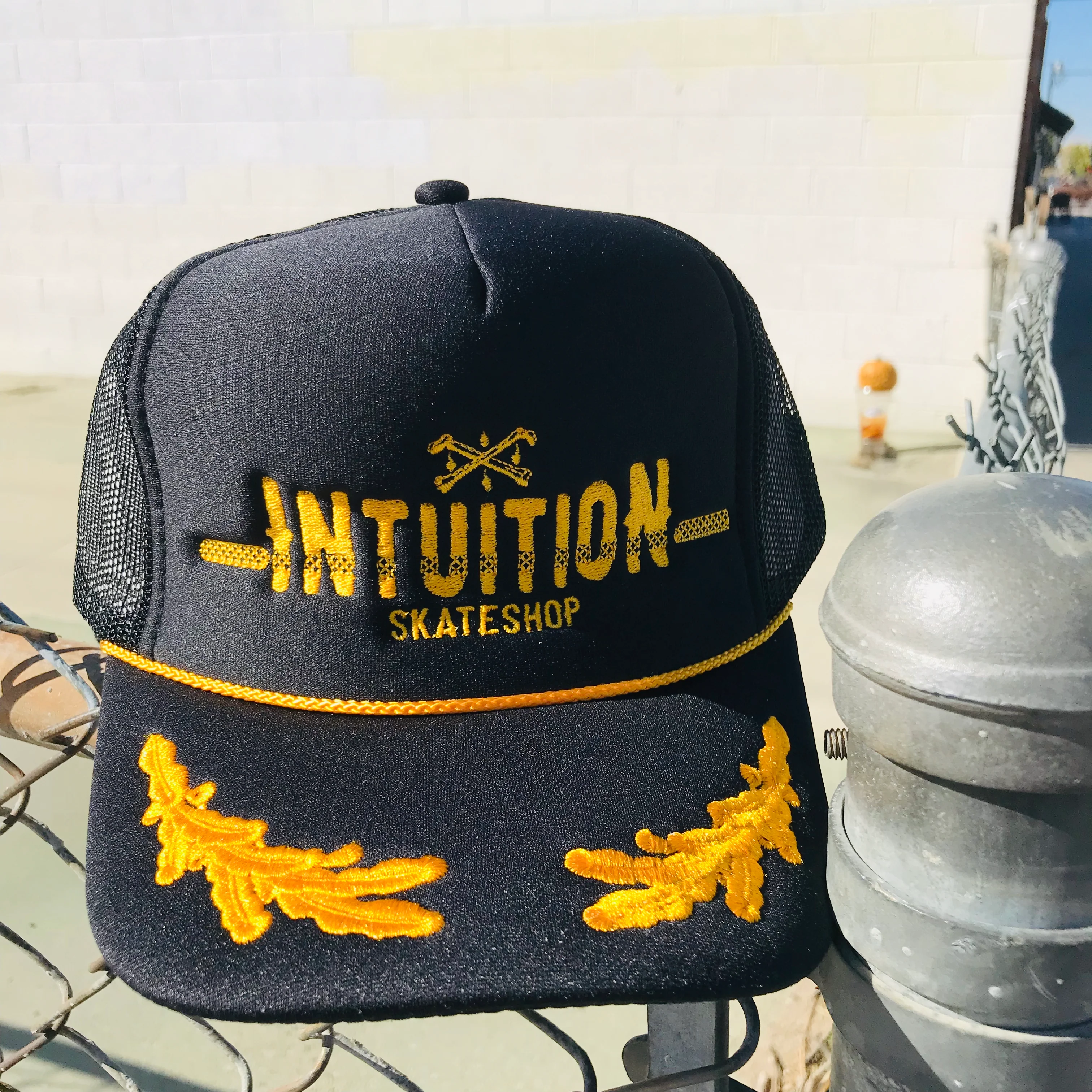 Intuition Never Fade Captain’s trucker hat - Image 4